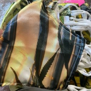 Facemask/ponytail Holder Sunrise over ganja design